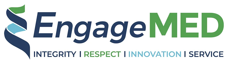 Logo: EngageMED: Integrity, Respect, Innovation, Service